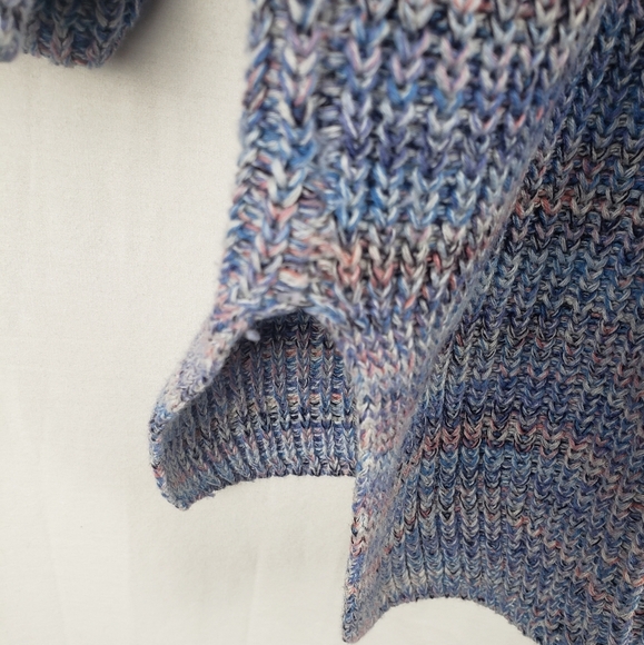 J.Jill Blue Multicolored Knit 3/4th Length Sleeve Sweater Oversized Sz S - Picture 7 of 10
